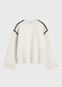 EMBROIDERED WOOL CASHMERE KNIT