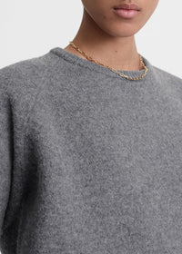 Pull à col rond en laine - Grey melange