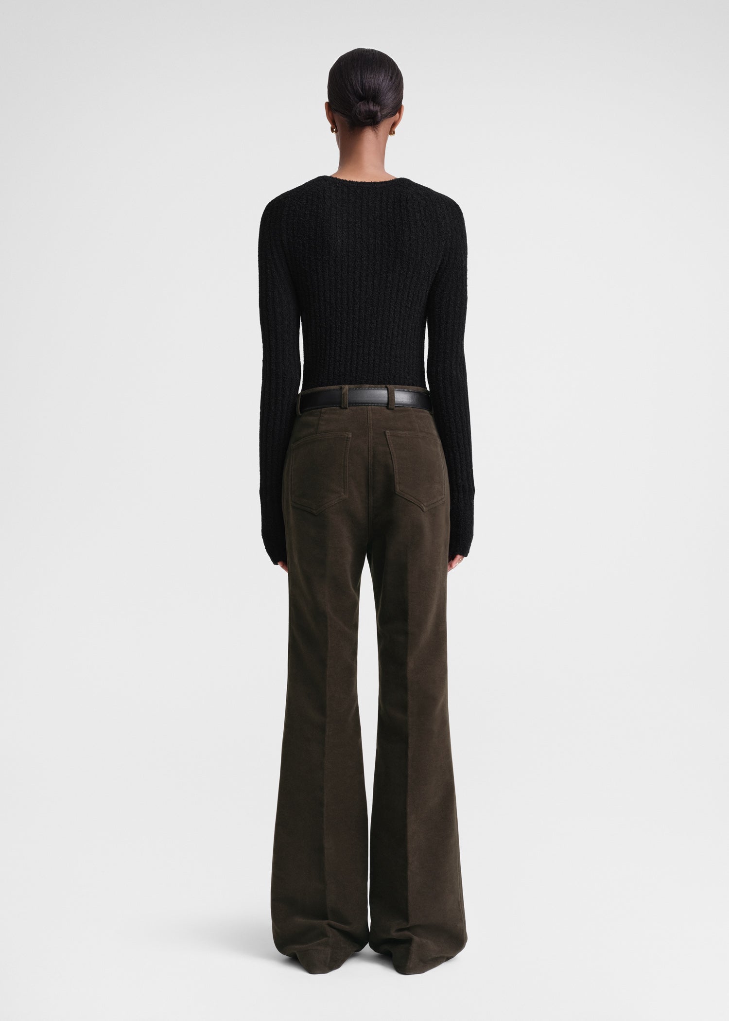 FLARED MOLESKIN TROUSERS
