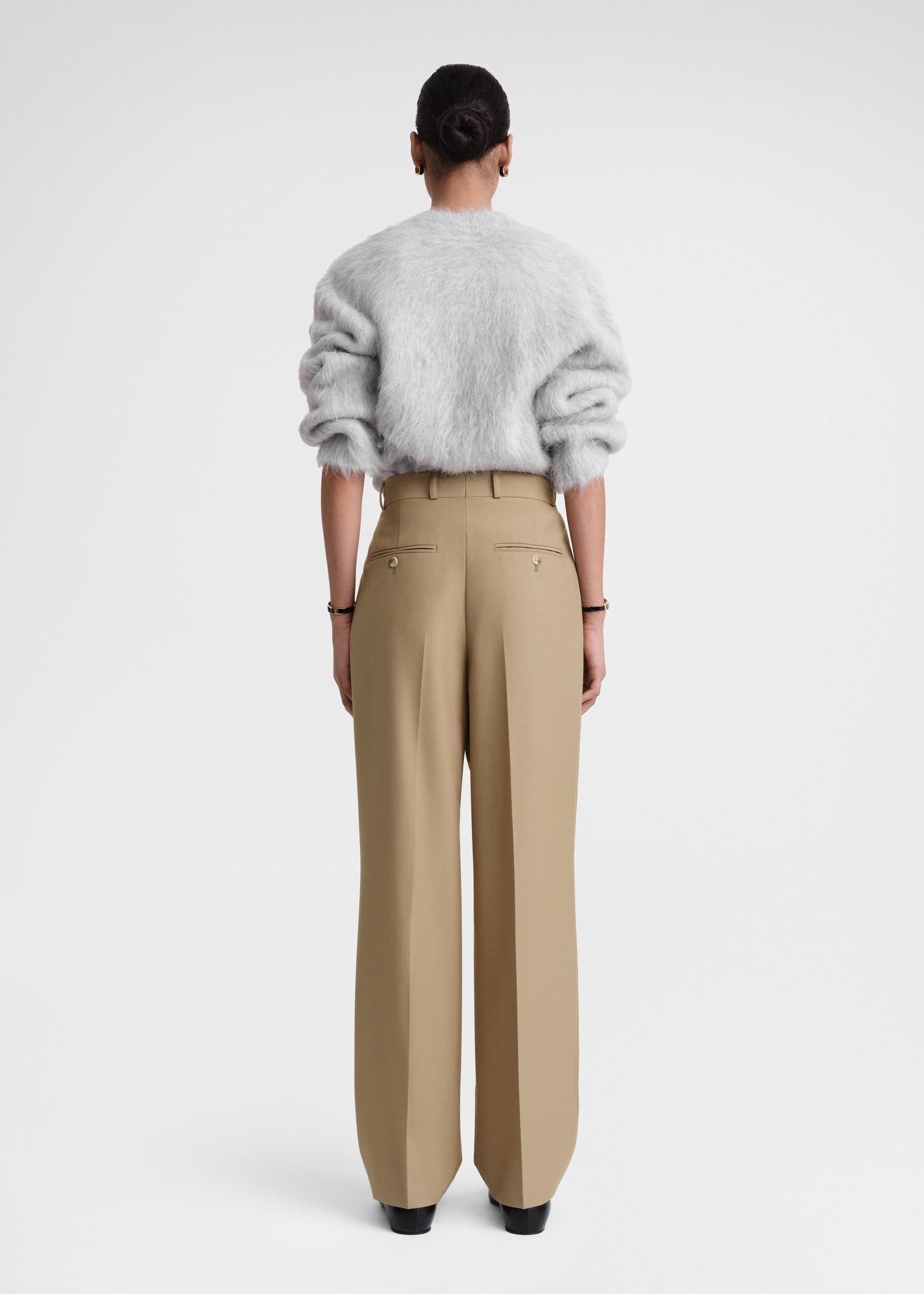 DOUBLE-PLEATED TAILORED TROUSERS