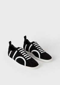 Baskets monogramme en cuir - Black Suede