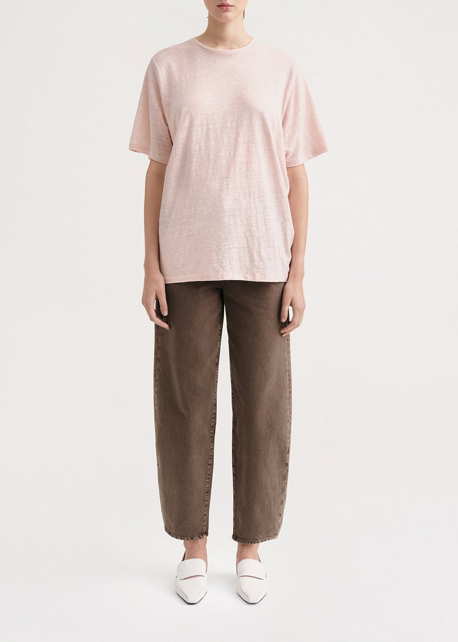 T-shirt oversize en lin - Powder