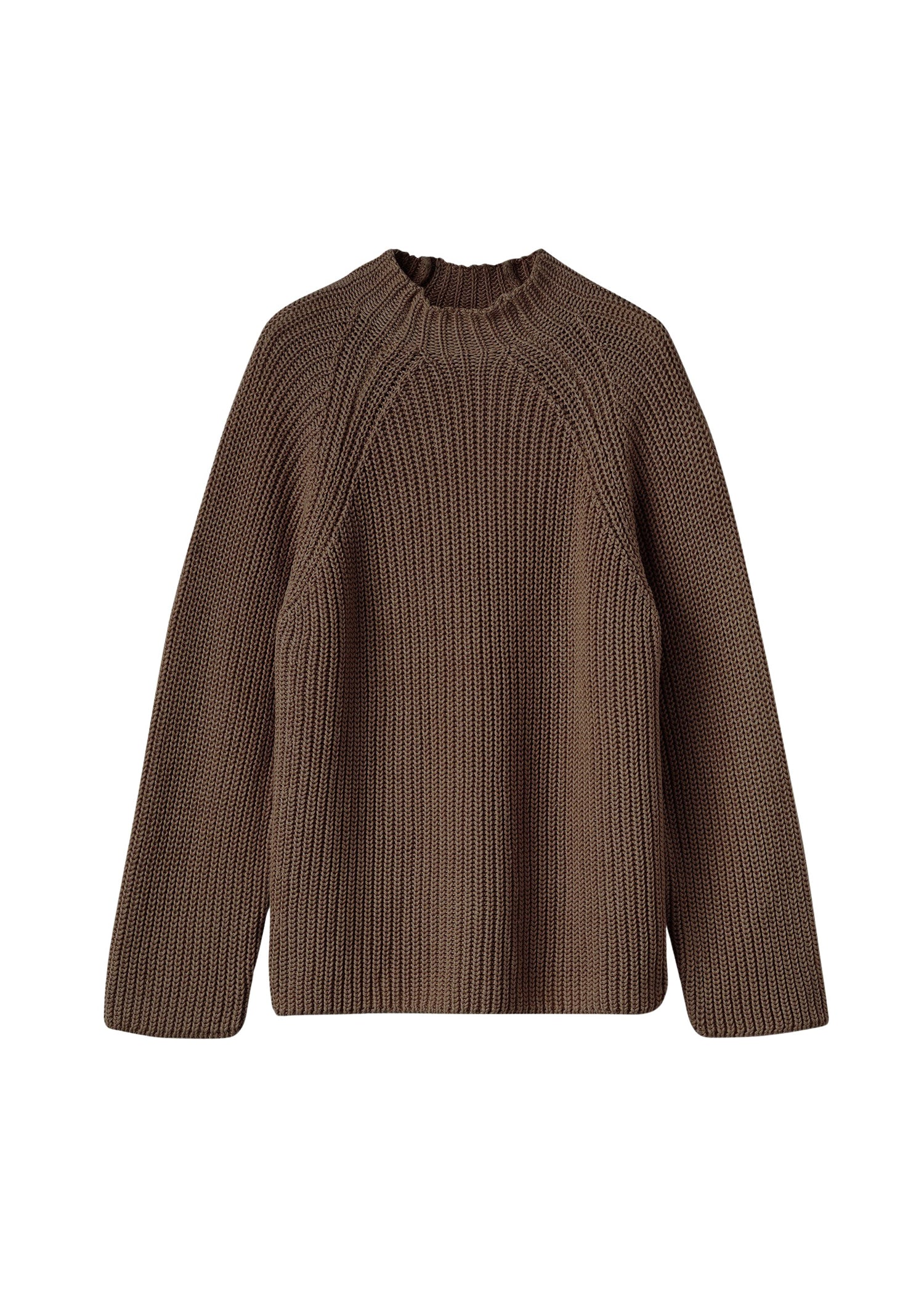 Pull à col cheminée en lin - Mocha