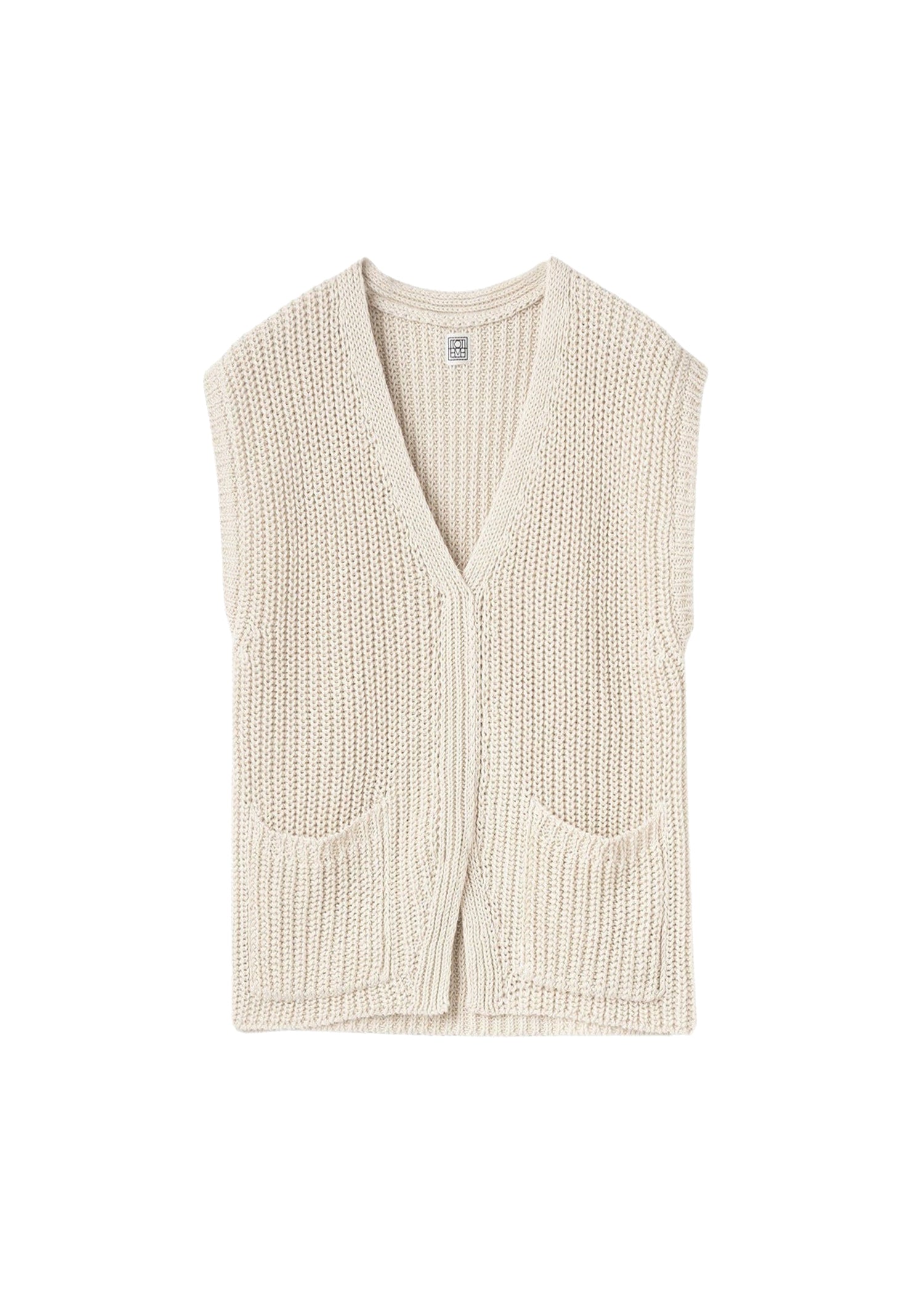 Cardigan sans manches en lin - Ecru