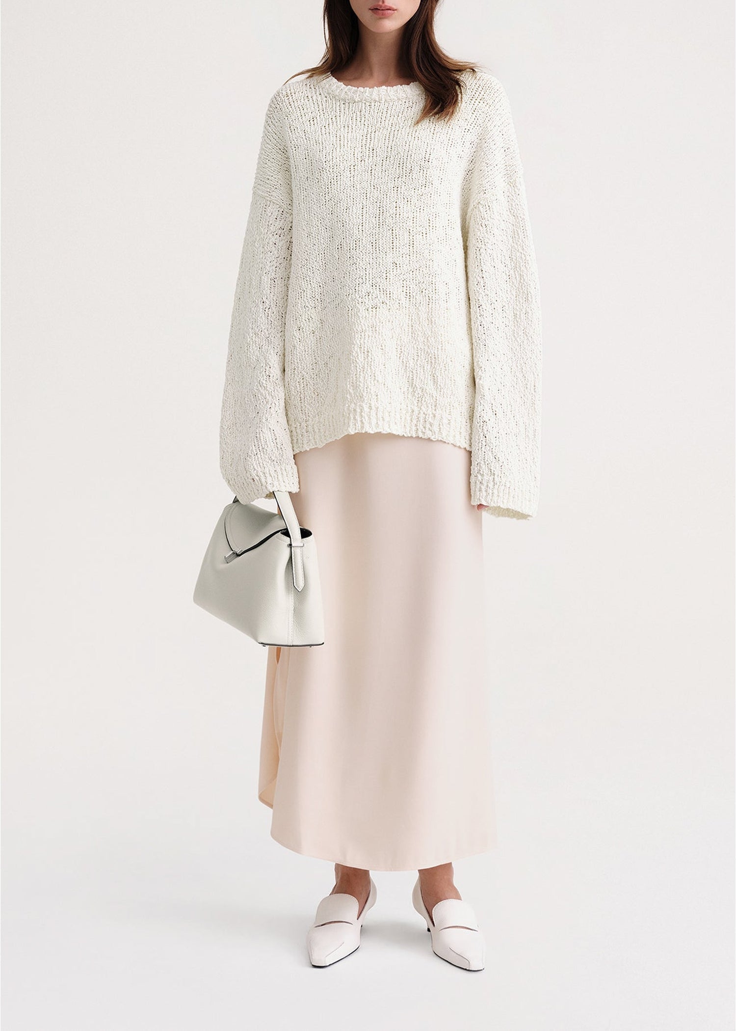 Textured knit jumper - Bright Cream