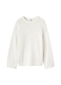 Textured knit jumper - Bright Cream