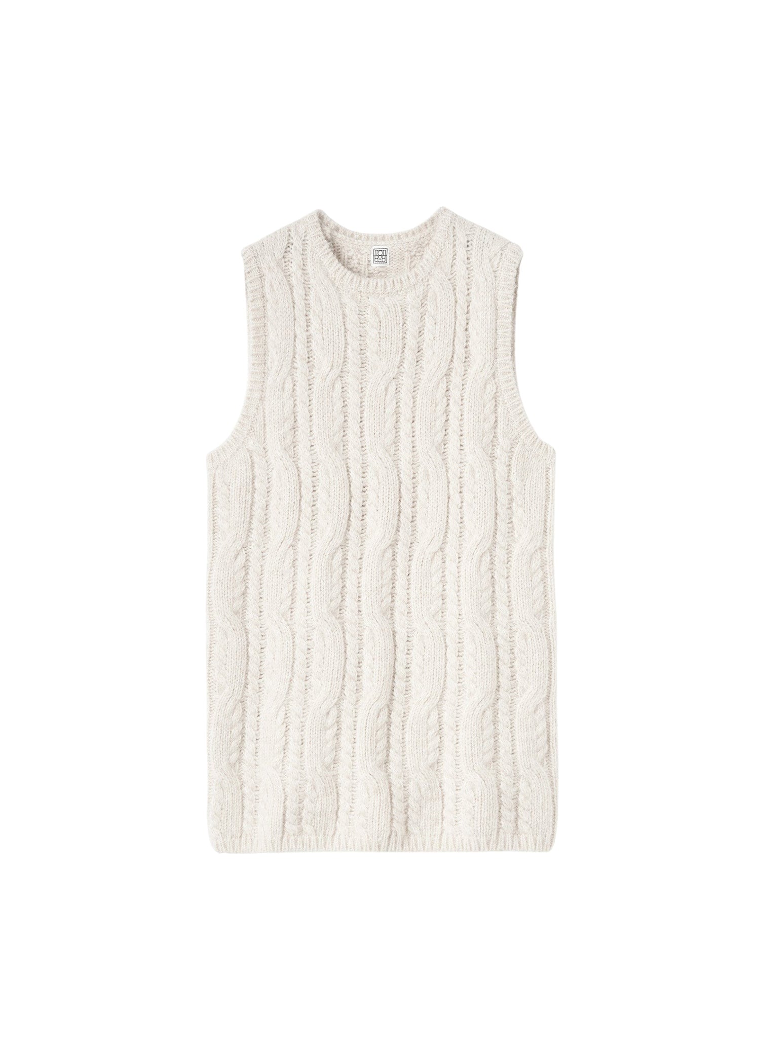 Pull sans manches torsadé en laine - Vanilla Melange