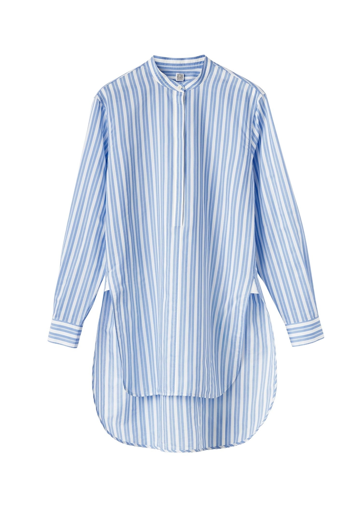 Chemise asymétrique à col mao - Cornflower Stripe