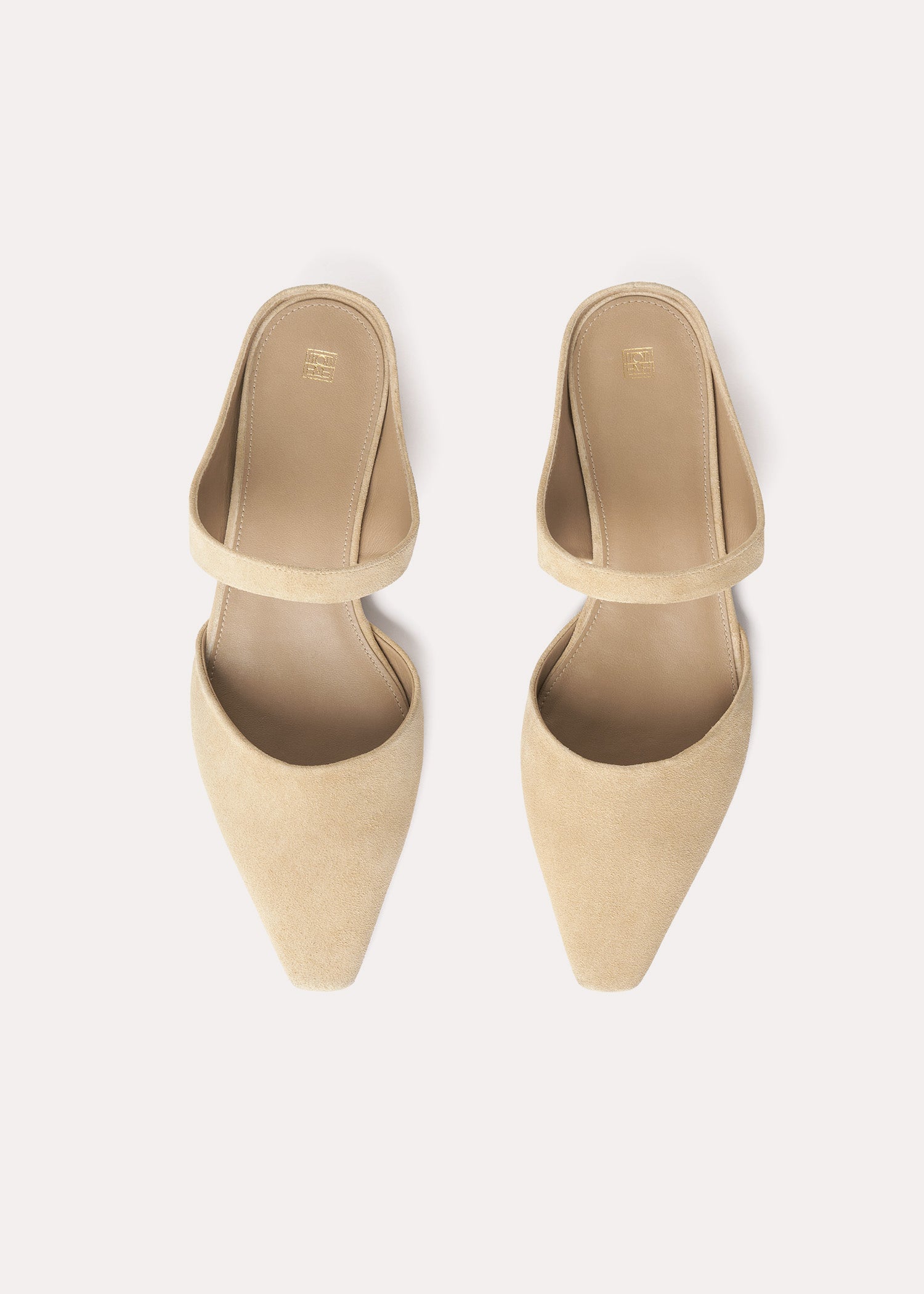 Pointy toe ballerina shoes 15 in suede - Ecru