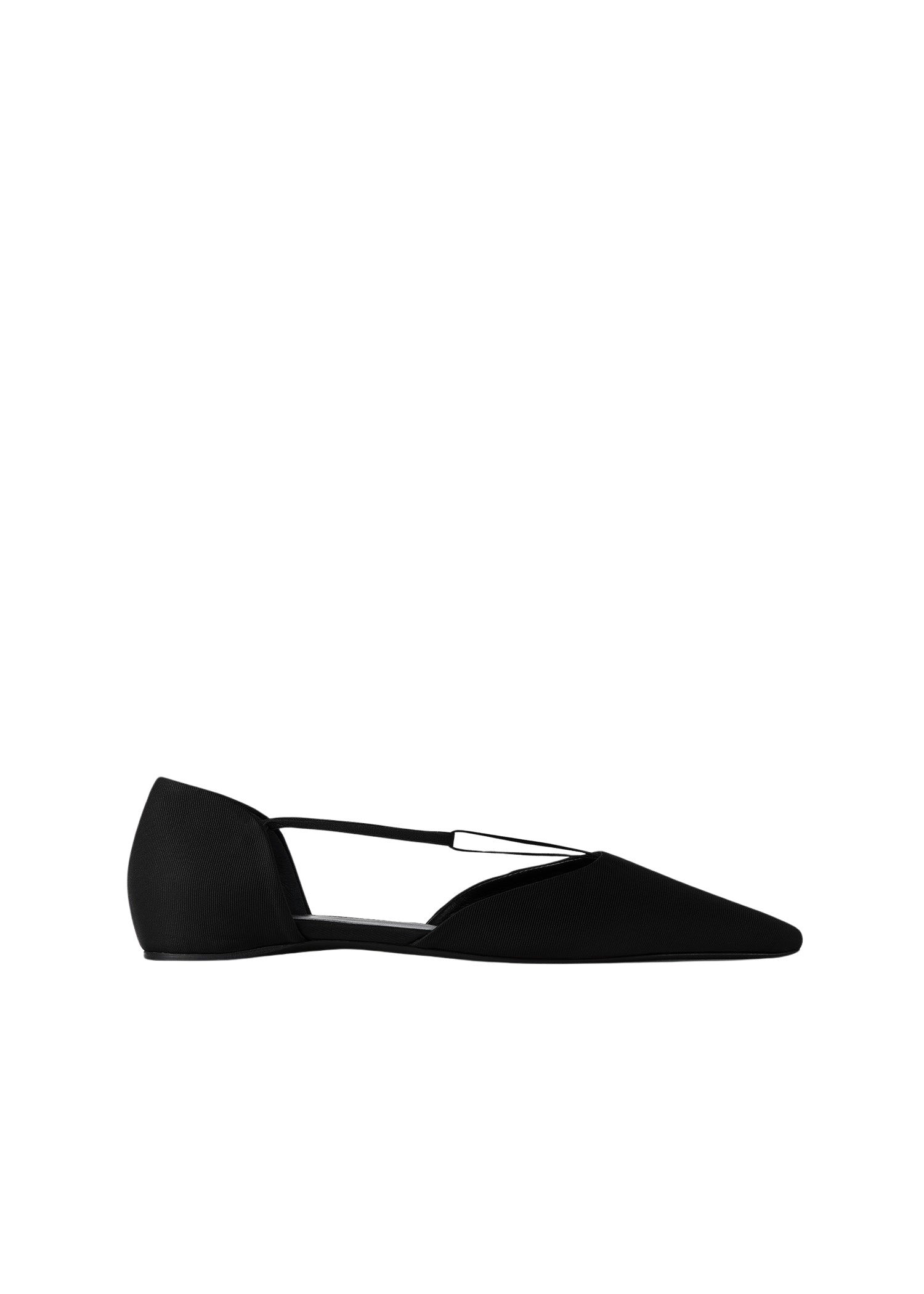 Ballerines plates en soie - Black