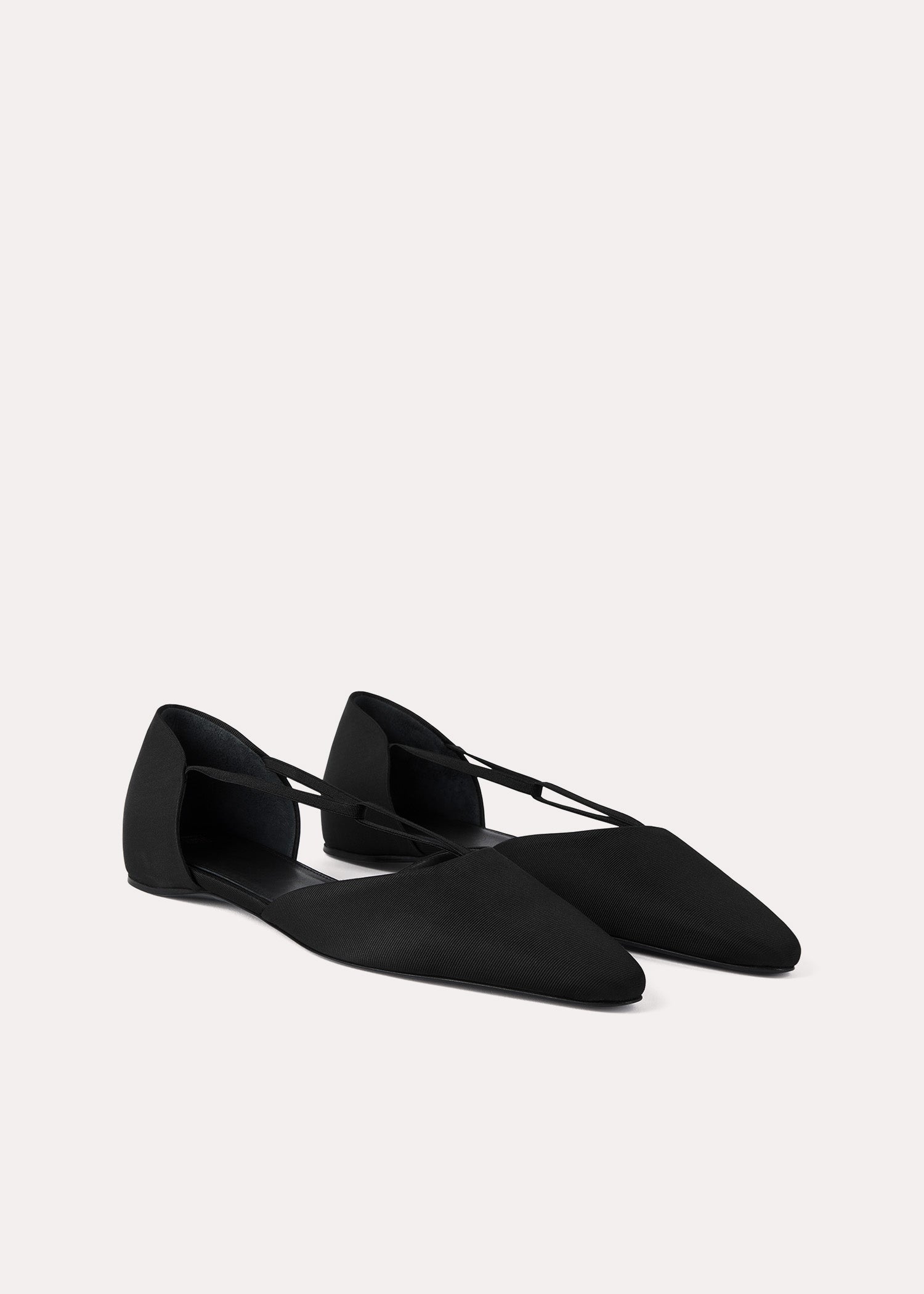 Ballerines plates en soie - Black
