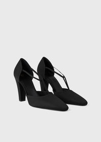 90s silk strappy pumps - Black