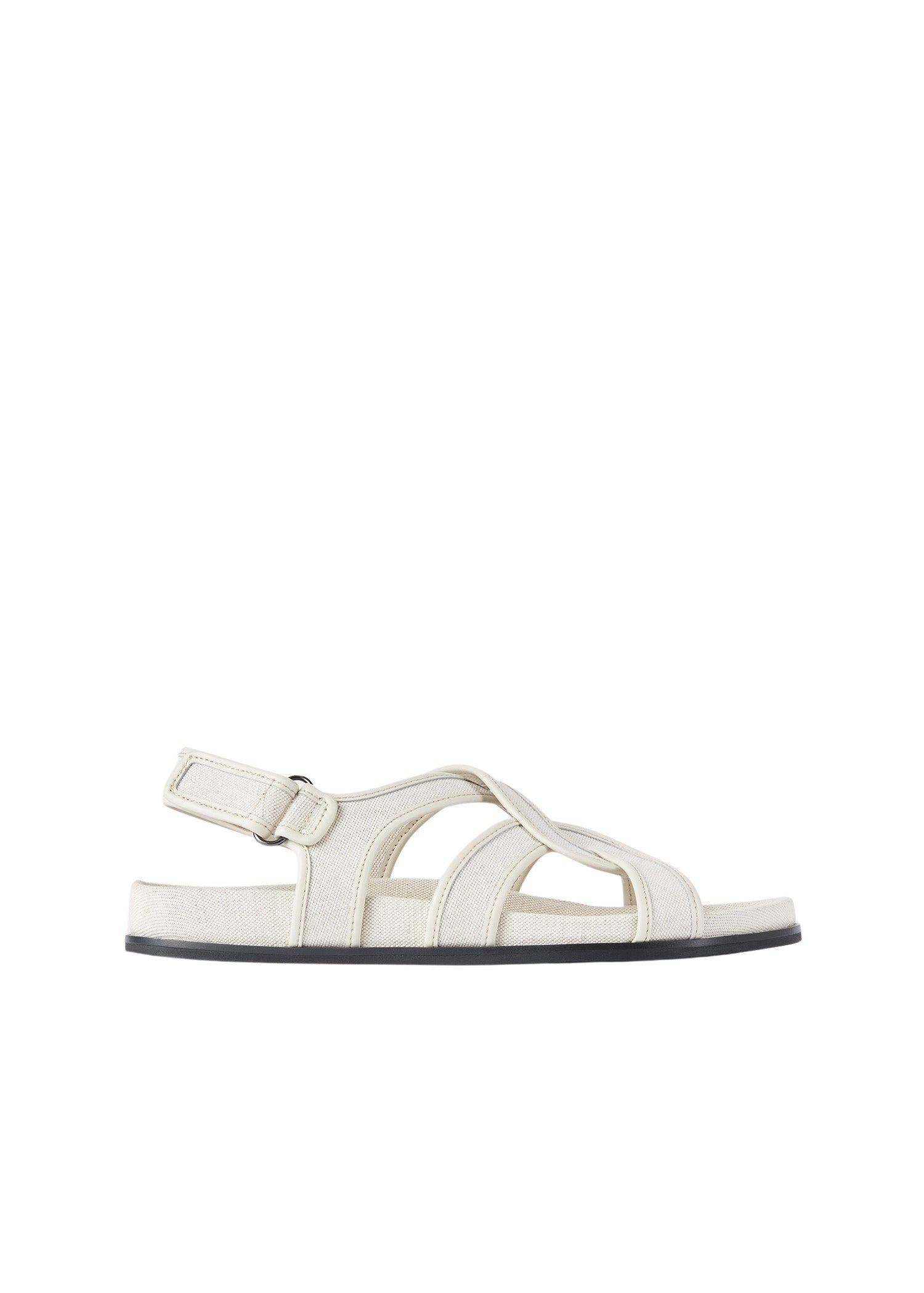 Sandales à bride en lin mélangé - Beige