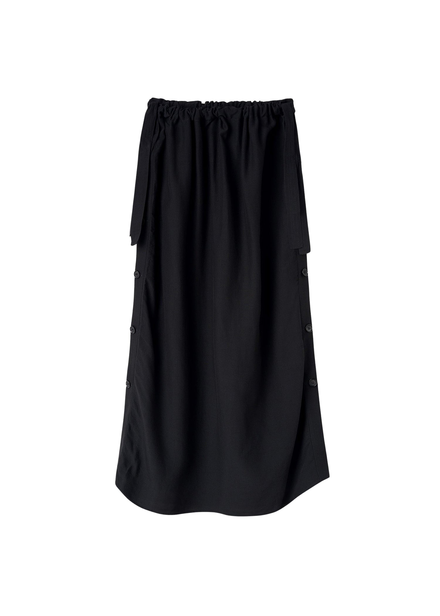 Jupe longue à cordon de serrage avec boutons - Black