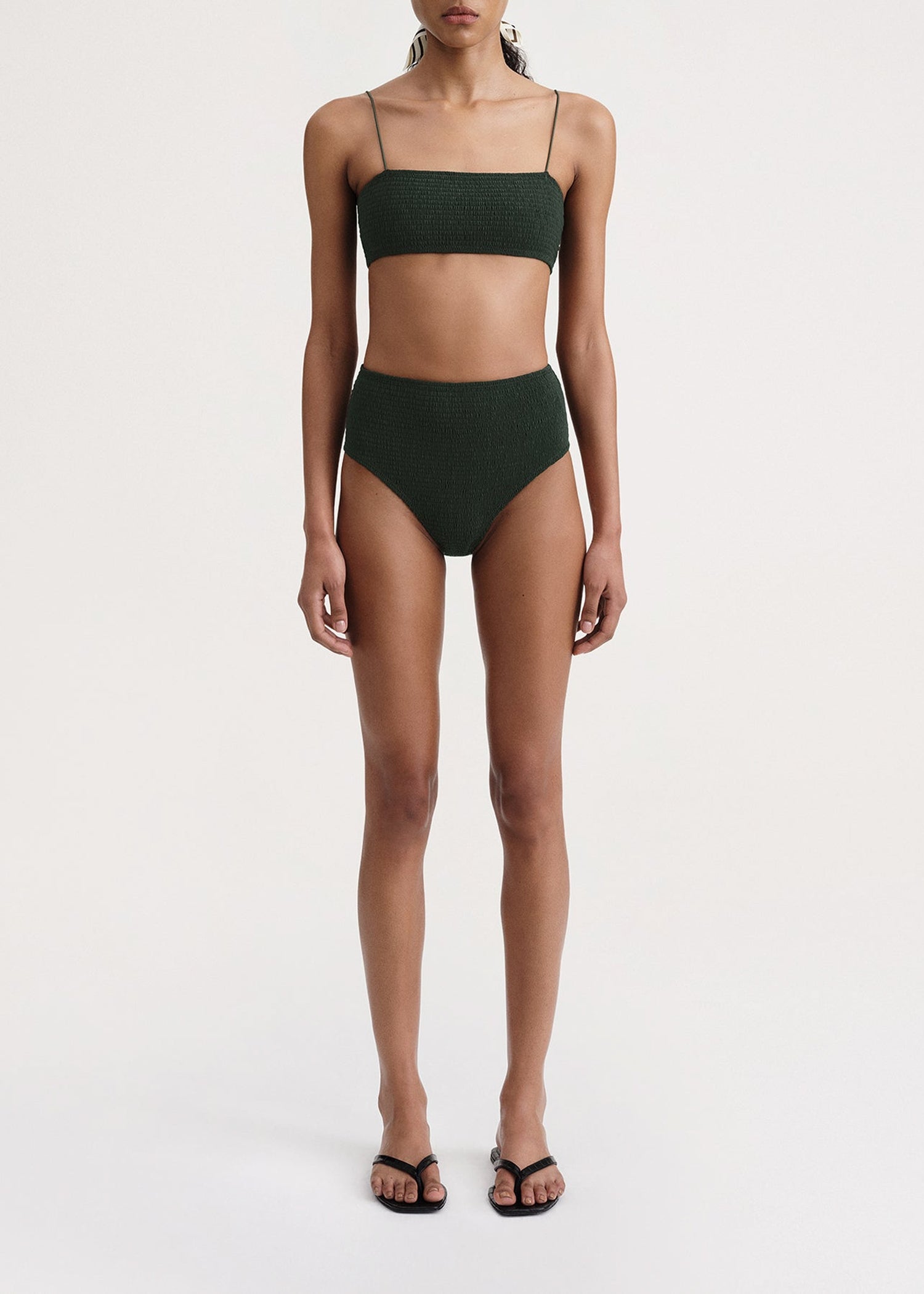 Haut de bikini smocké - Dark Green