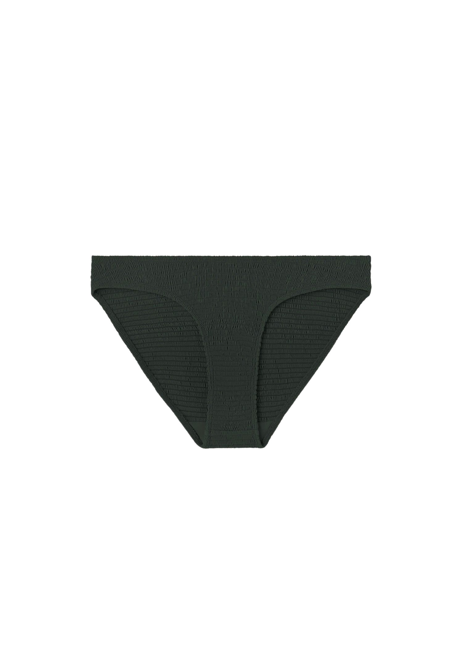 Bas de bikini taille haute à smocks - Dark Green