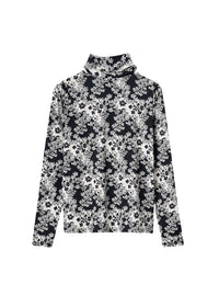 T-shirt à manches longues col roulé - Floral