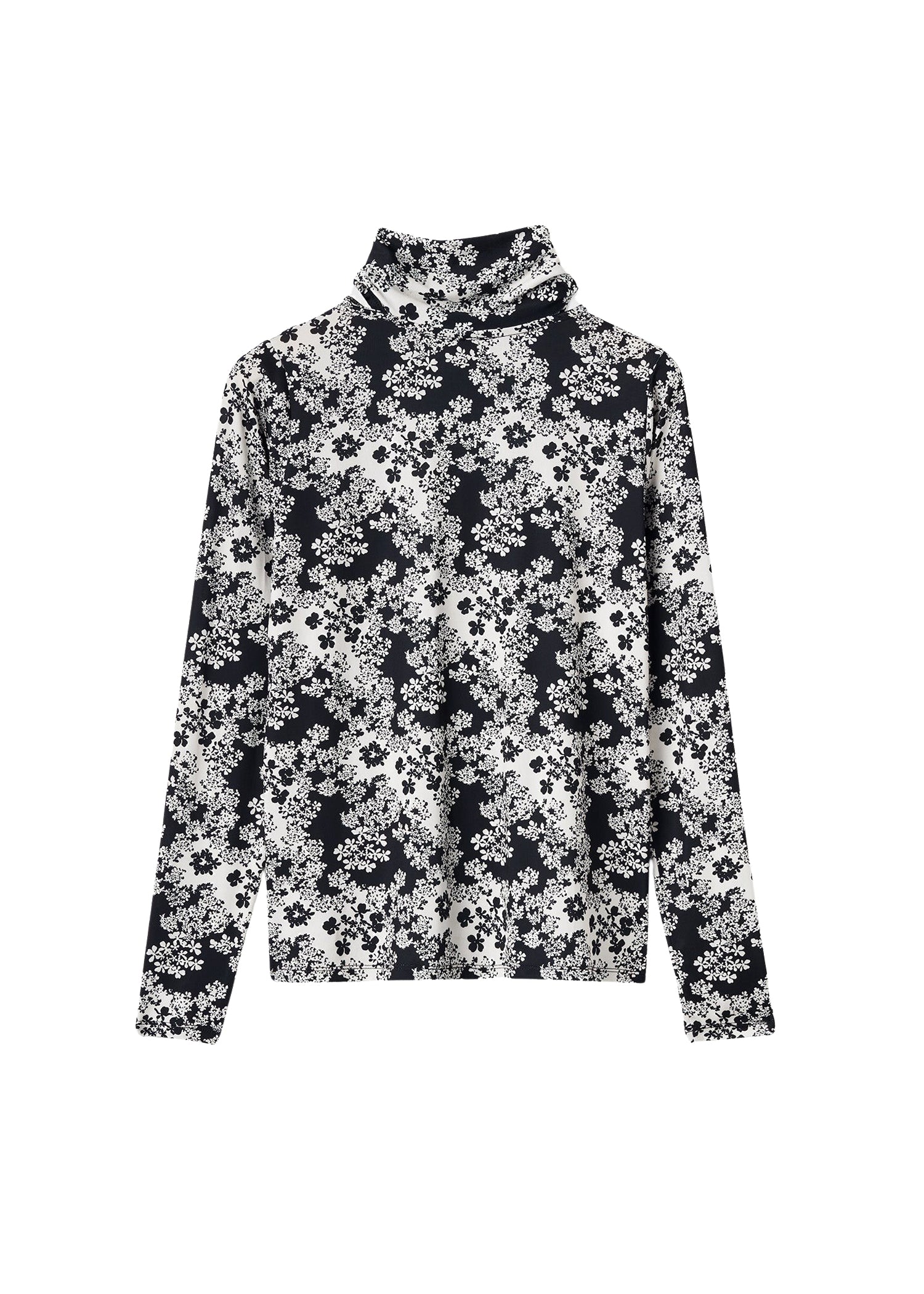 T-shirt à manches longues col roulé - Floral