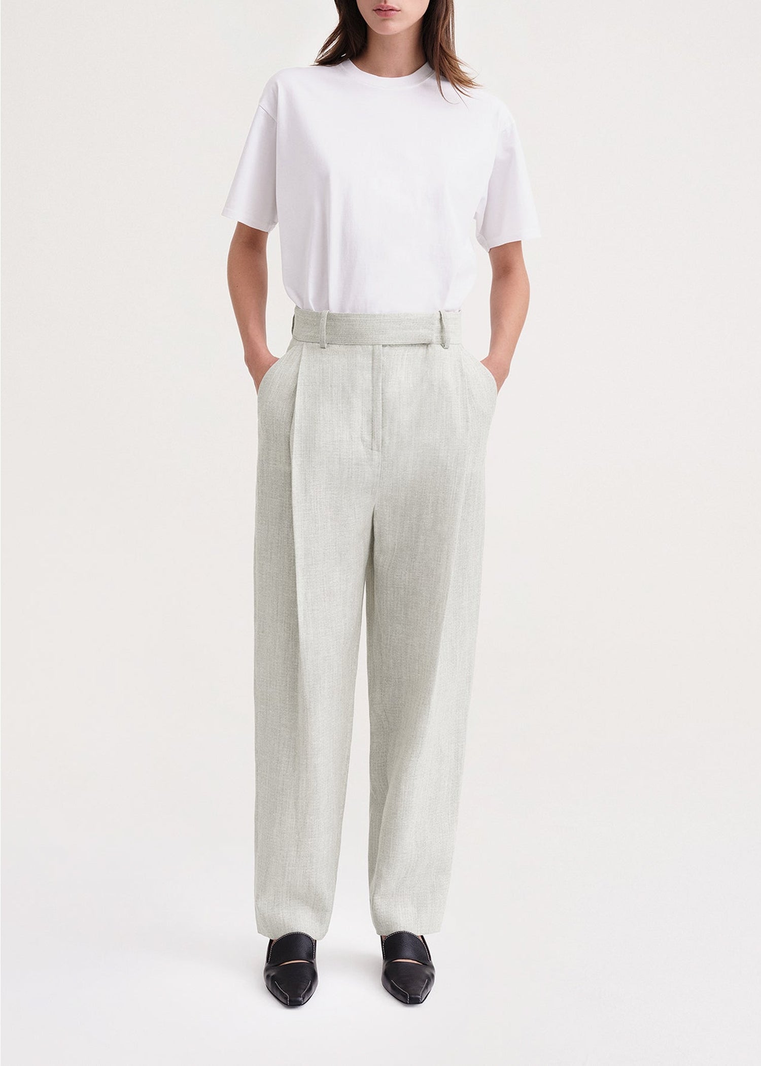 Pantalon à plis profonds - Mist Melange