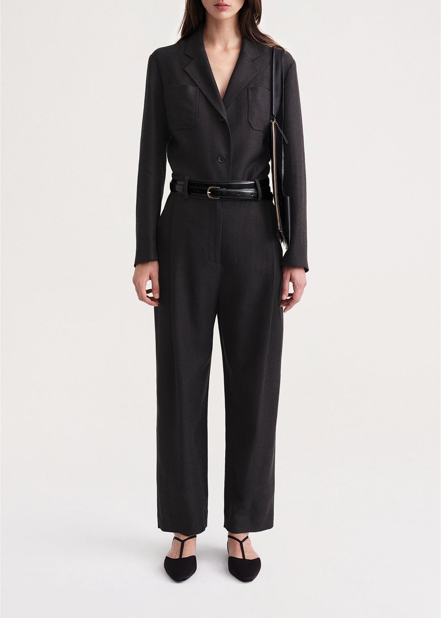 Pantalon à plis profonds - Charcoal Melange