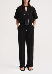 Pantalon à cordon de serrage pressé - Black