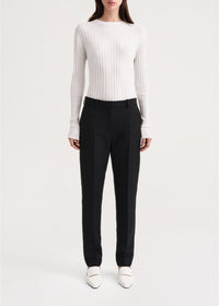 Pantalon slim en laine mélangée - Black