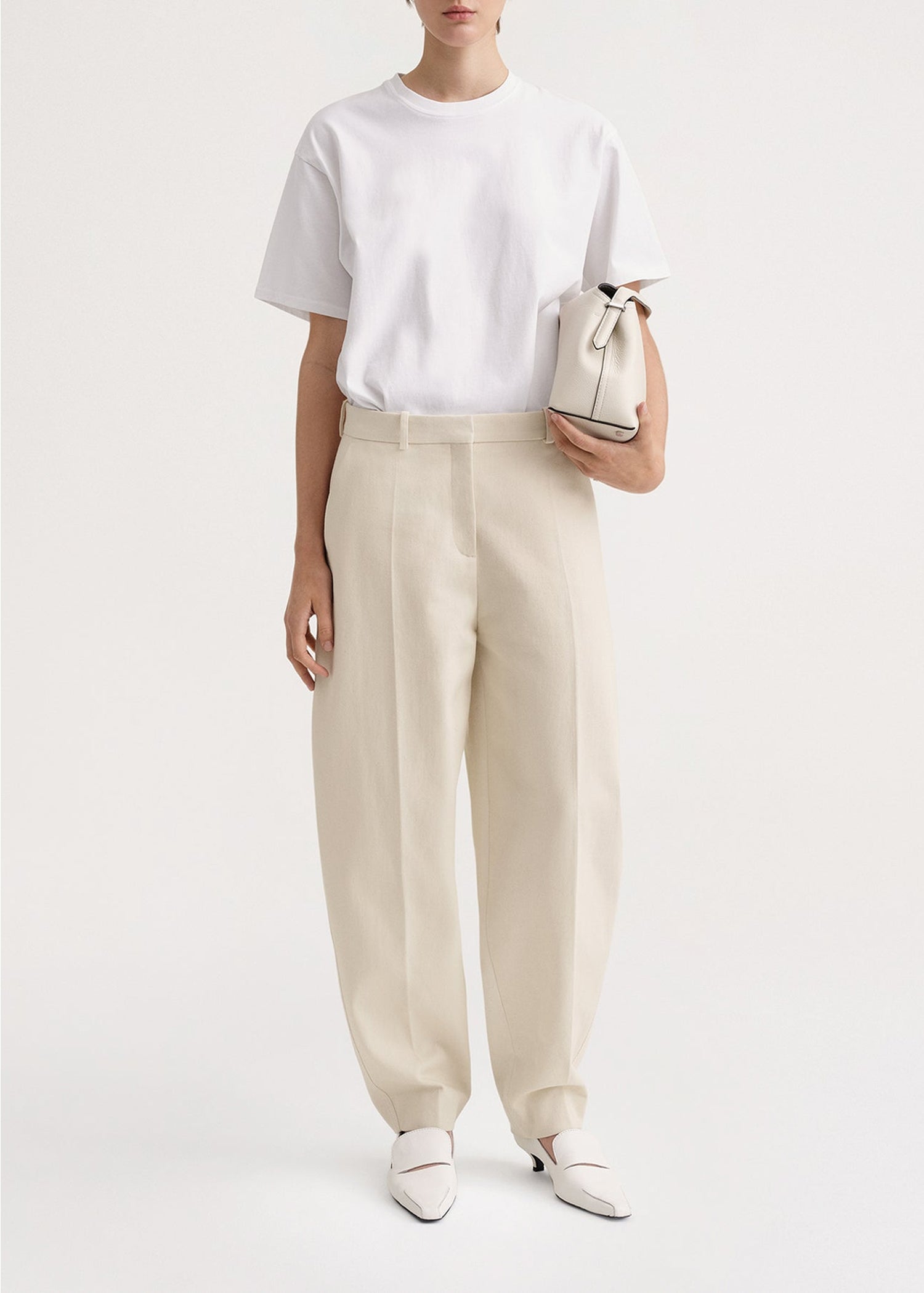 Pantalon à pinces fuselé - Ecru