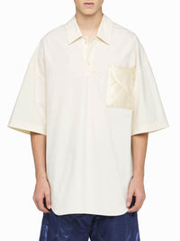 Polo À Poches Matelassé En Toile De Coton - Ivory