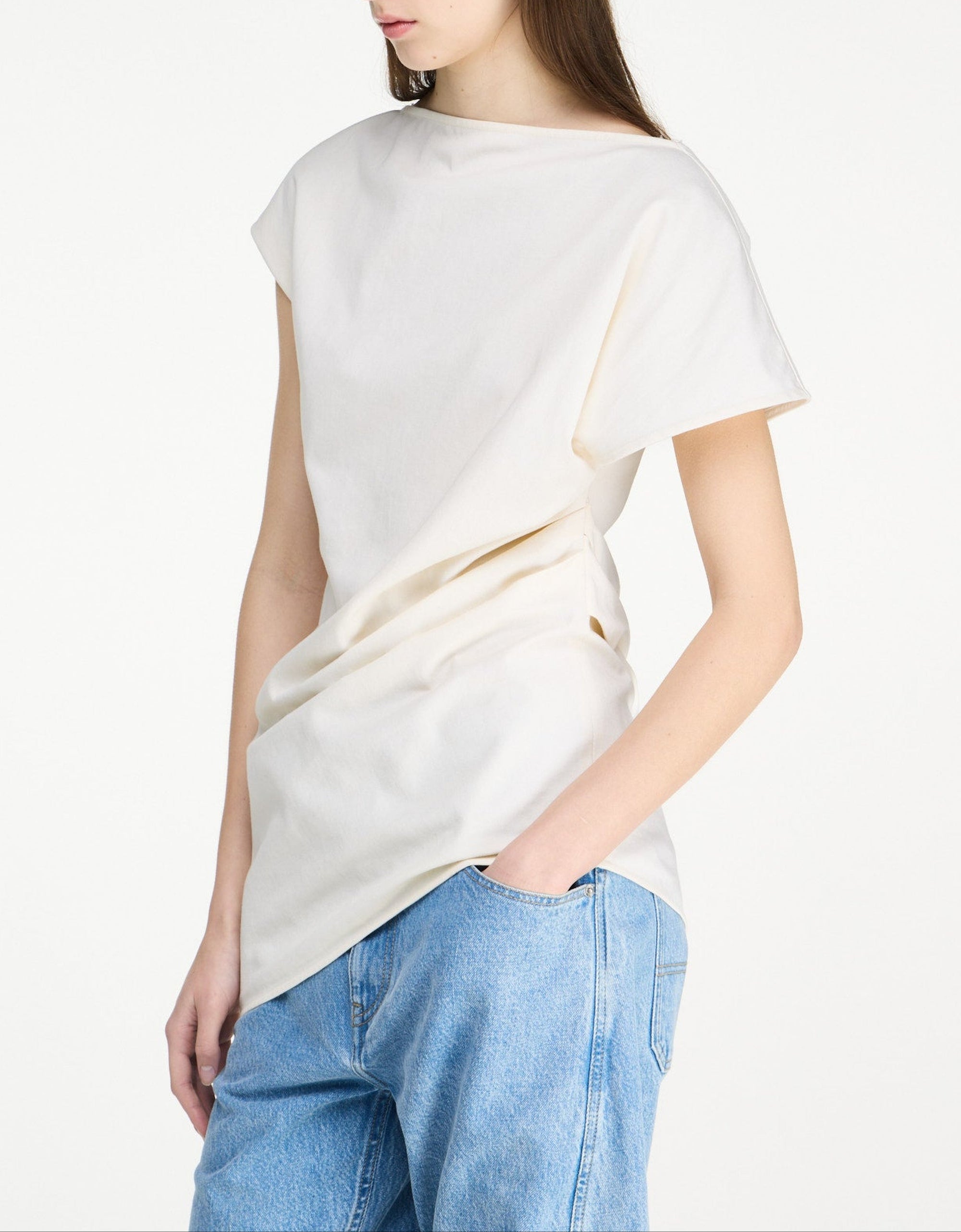 Haut Drapé Asymétrique - Ivory