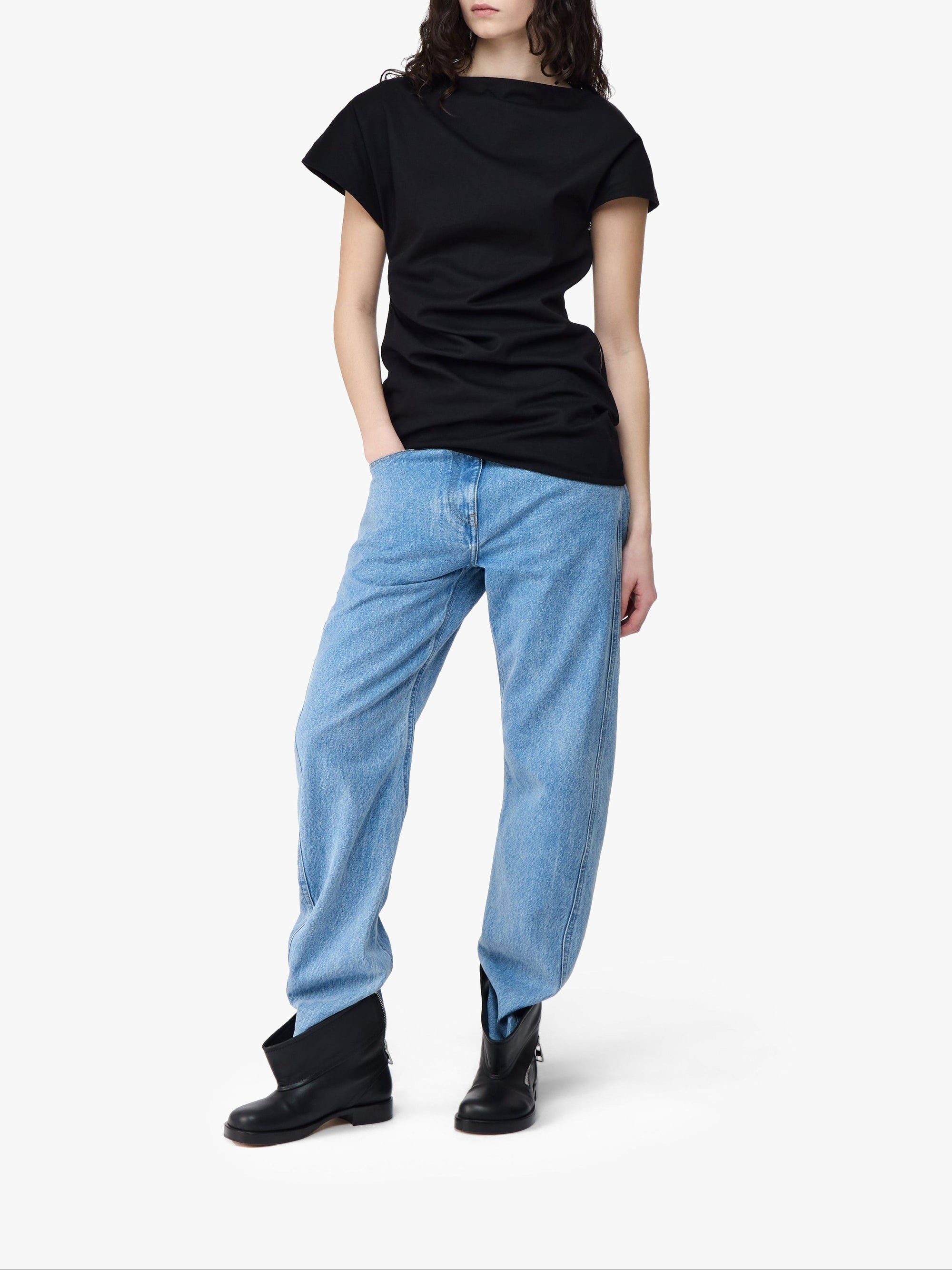 Top drapé asymétrique - Black