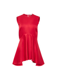 Top sans manches à ourlet drapé - Crimson Red