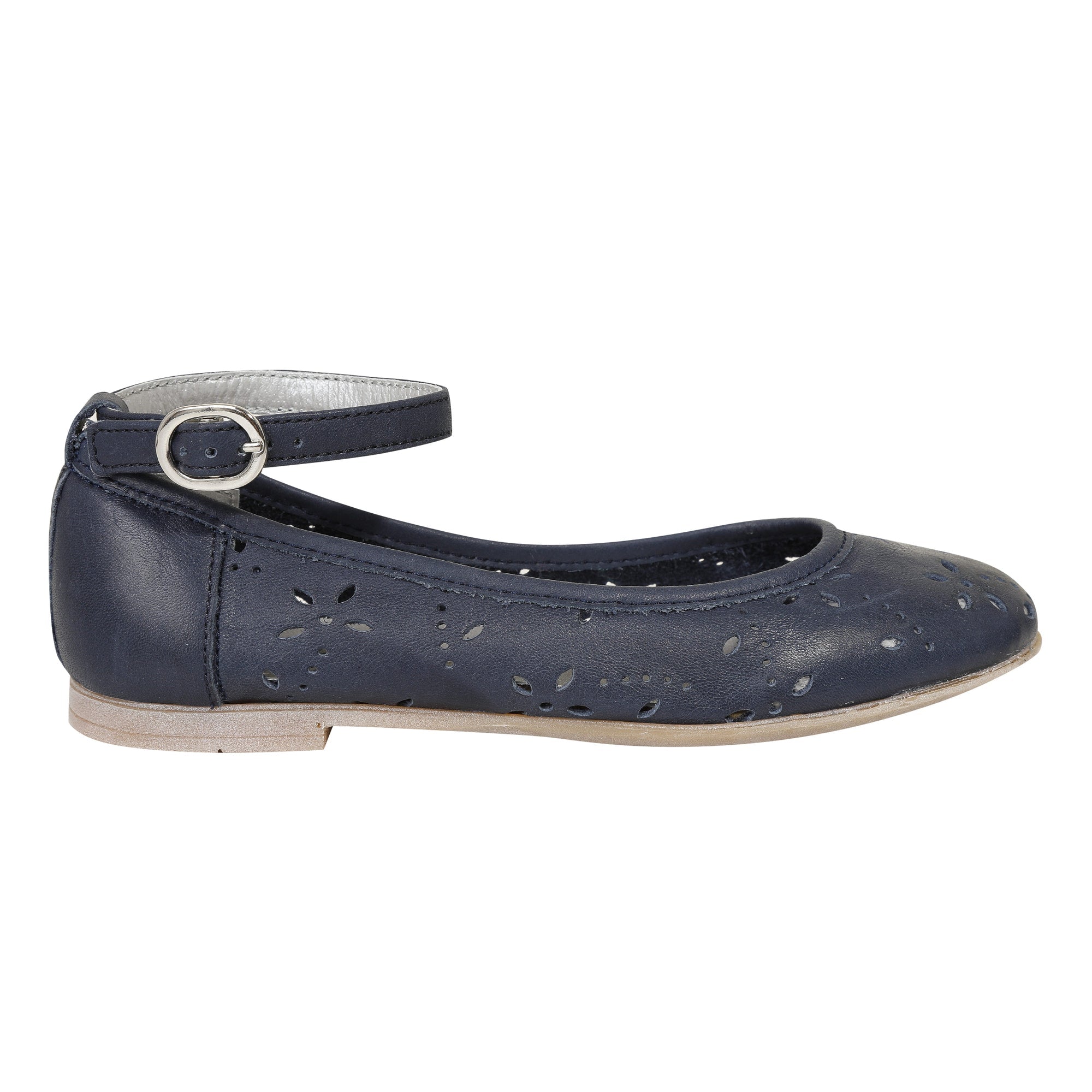 Ballerines à brides en cuir - Marine