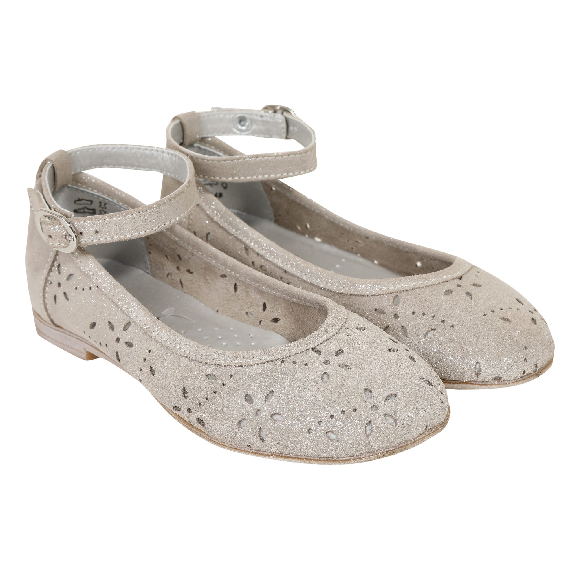 Ballerines à brides en cuir - Or