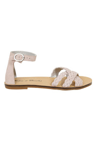 Leather strappy sandals - Nude Pink