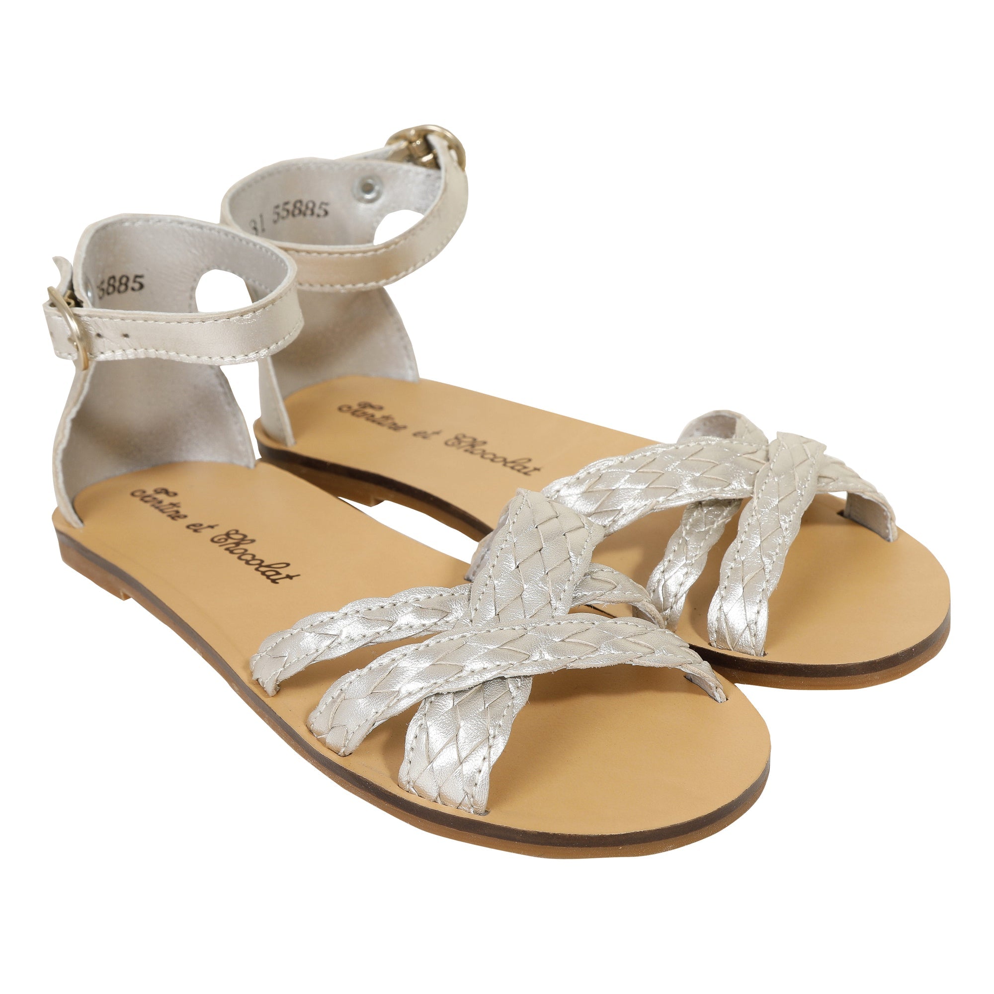 Leather strappy sandals - Gold