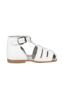Sandales en cuir semi-ouvertes - Blanc
