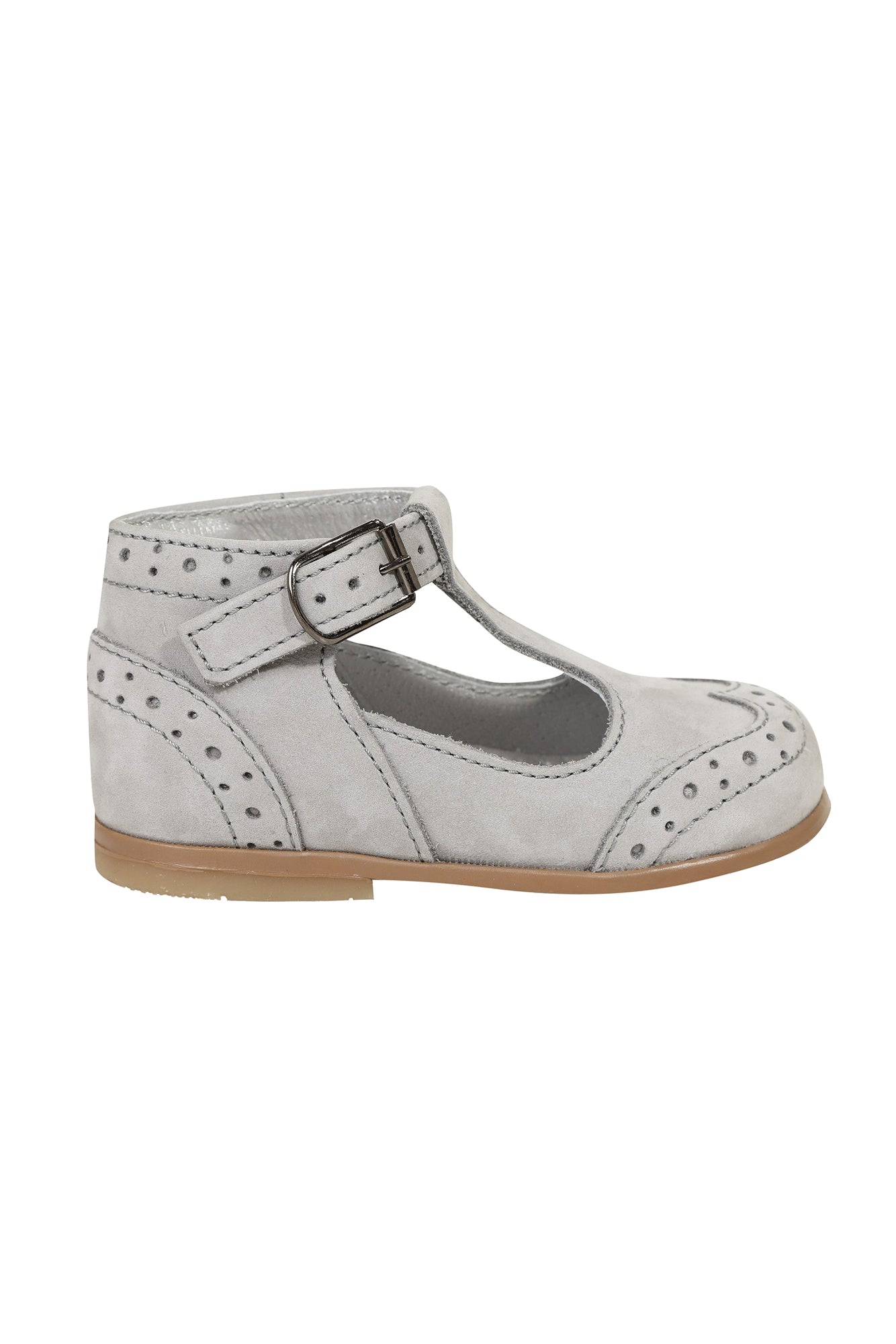 Semi-open leather Derbies - Grey