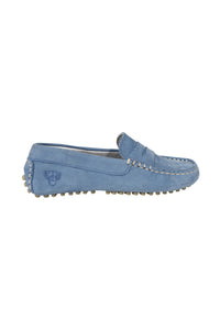 Mocassins en daim - Bleu orage clair