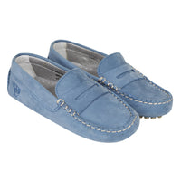 Mocassins en daim - Bleu orage clair