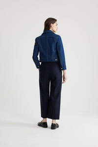 Pantalon droit en laine et cachemire