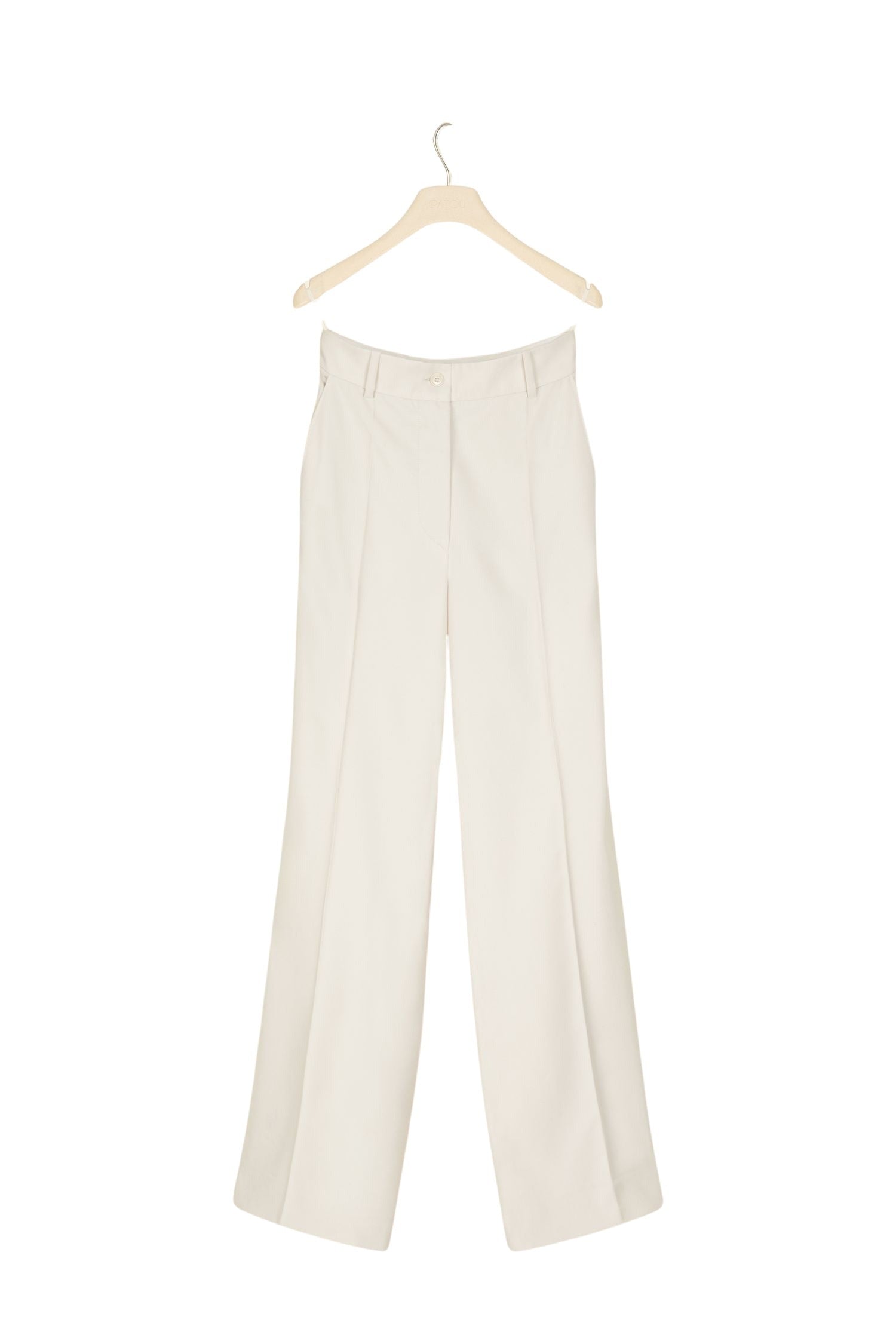Pantalon droit en laine vierge - Champagne