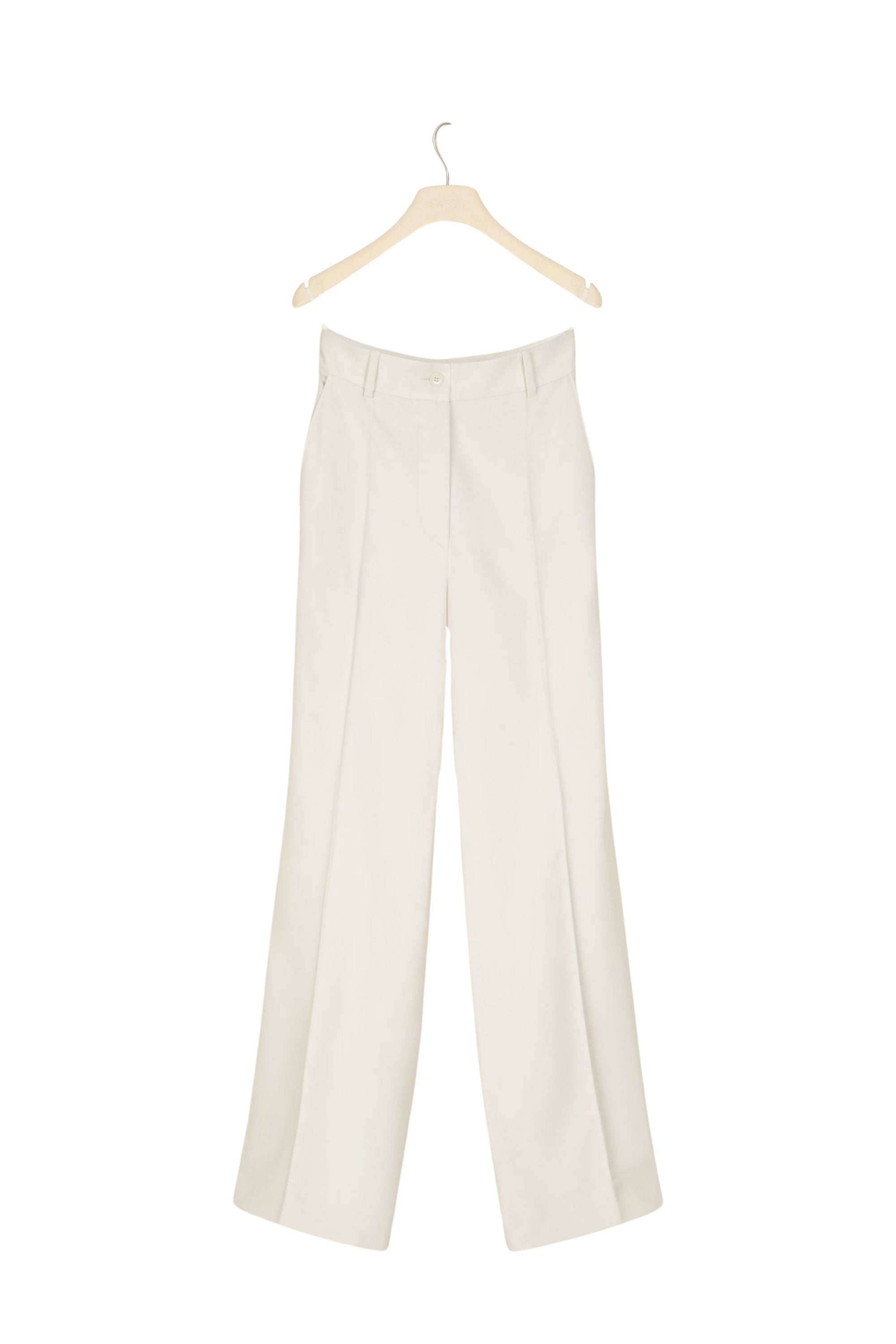 Virgin wool straight trousers
  - Champagne