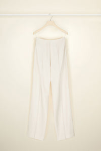 Pantalon droit en laine vierge - Champagne