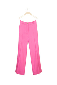 Pantalon droit en laine vierge - Framboise