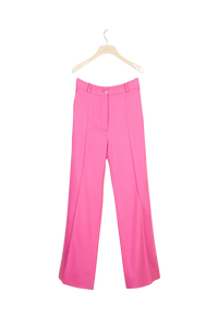 Pantalon droit en laine vierge - Framboise