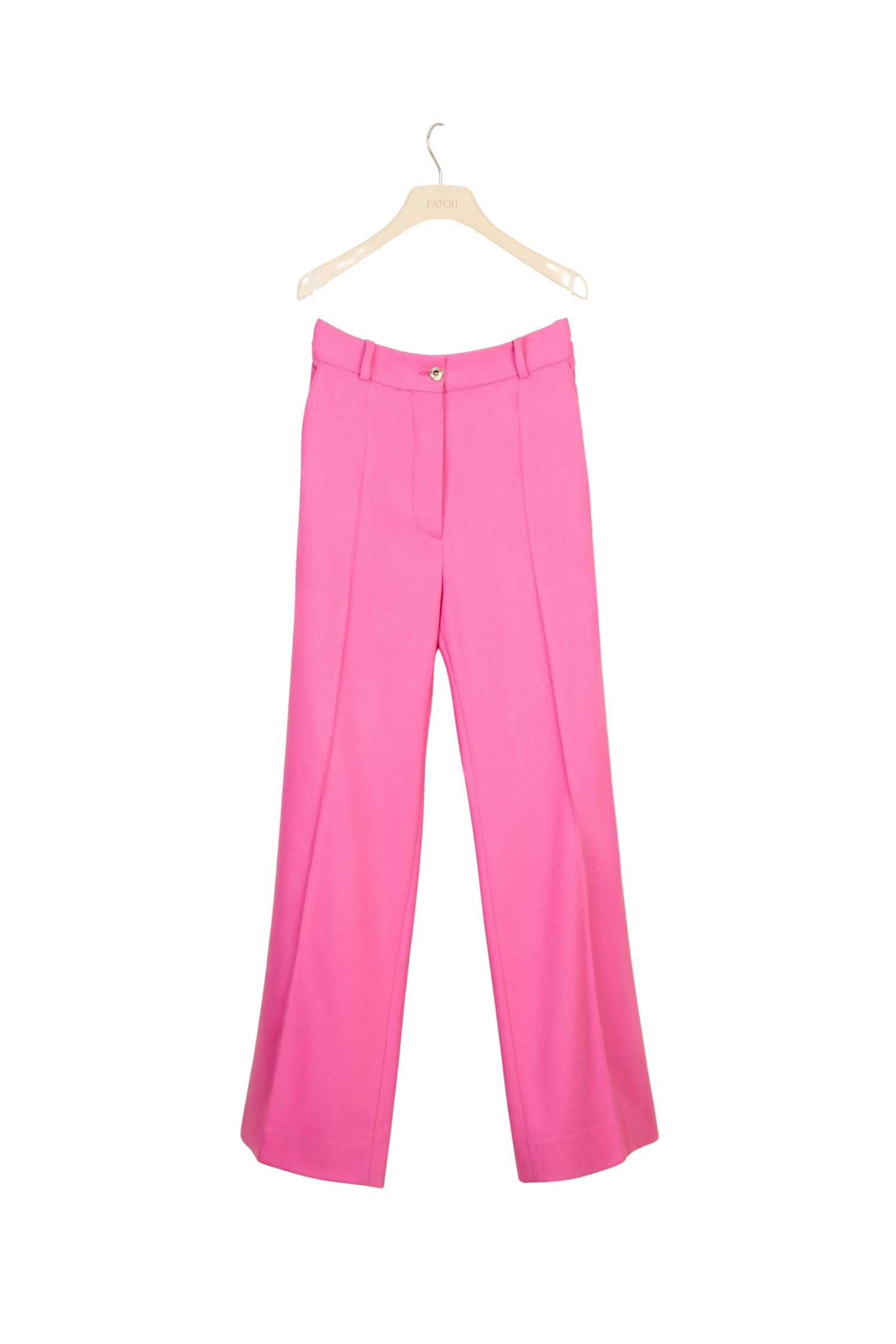 Pantalon droit en laine vierge - Framboise