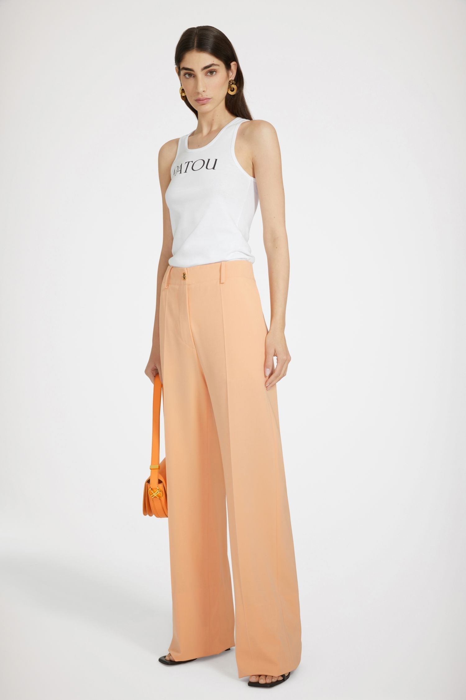 Pantalon iconique en laine technique - Orange Clair