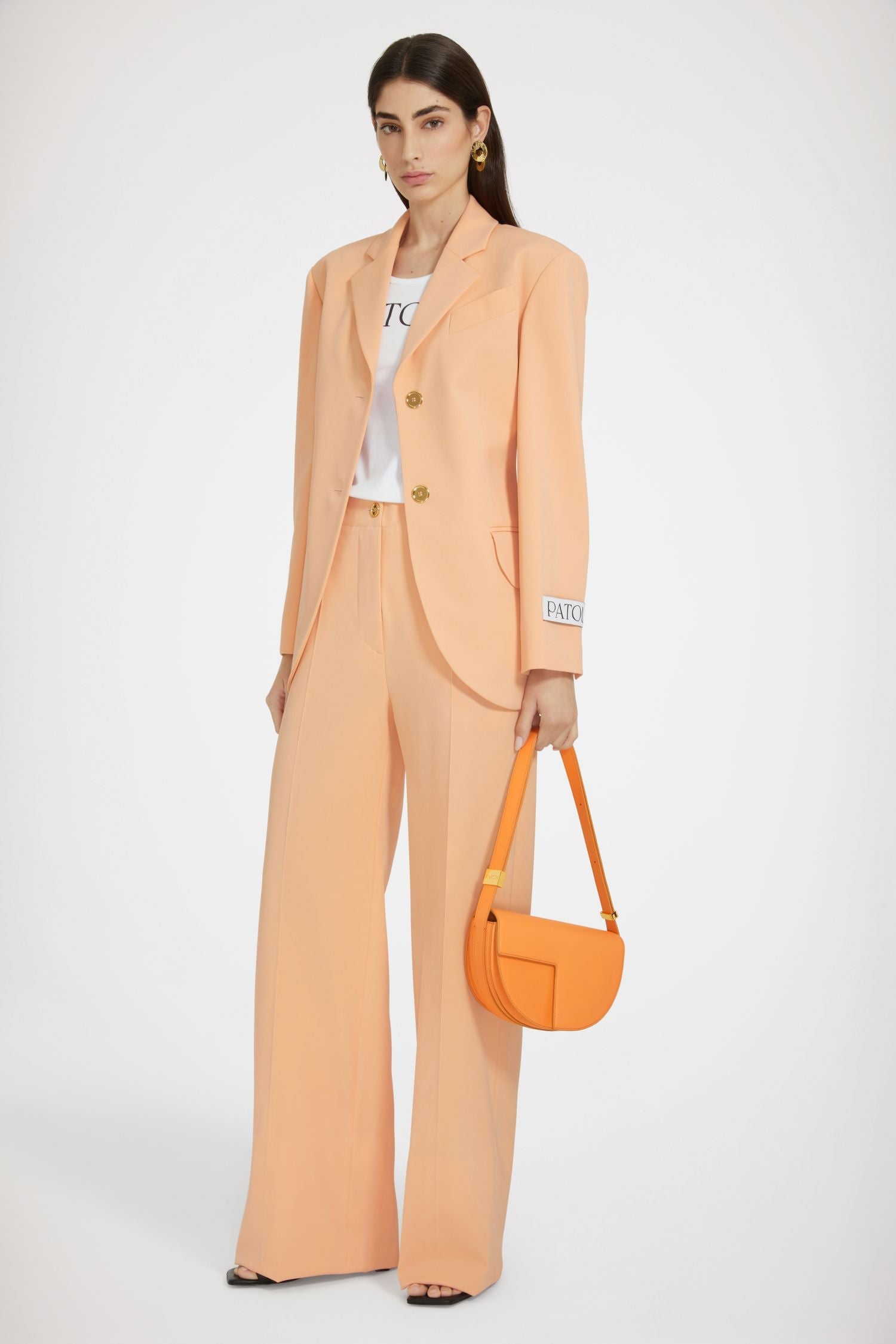 Pantalon iconique en laine technique - Orange Clair