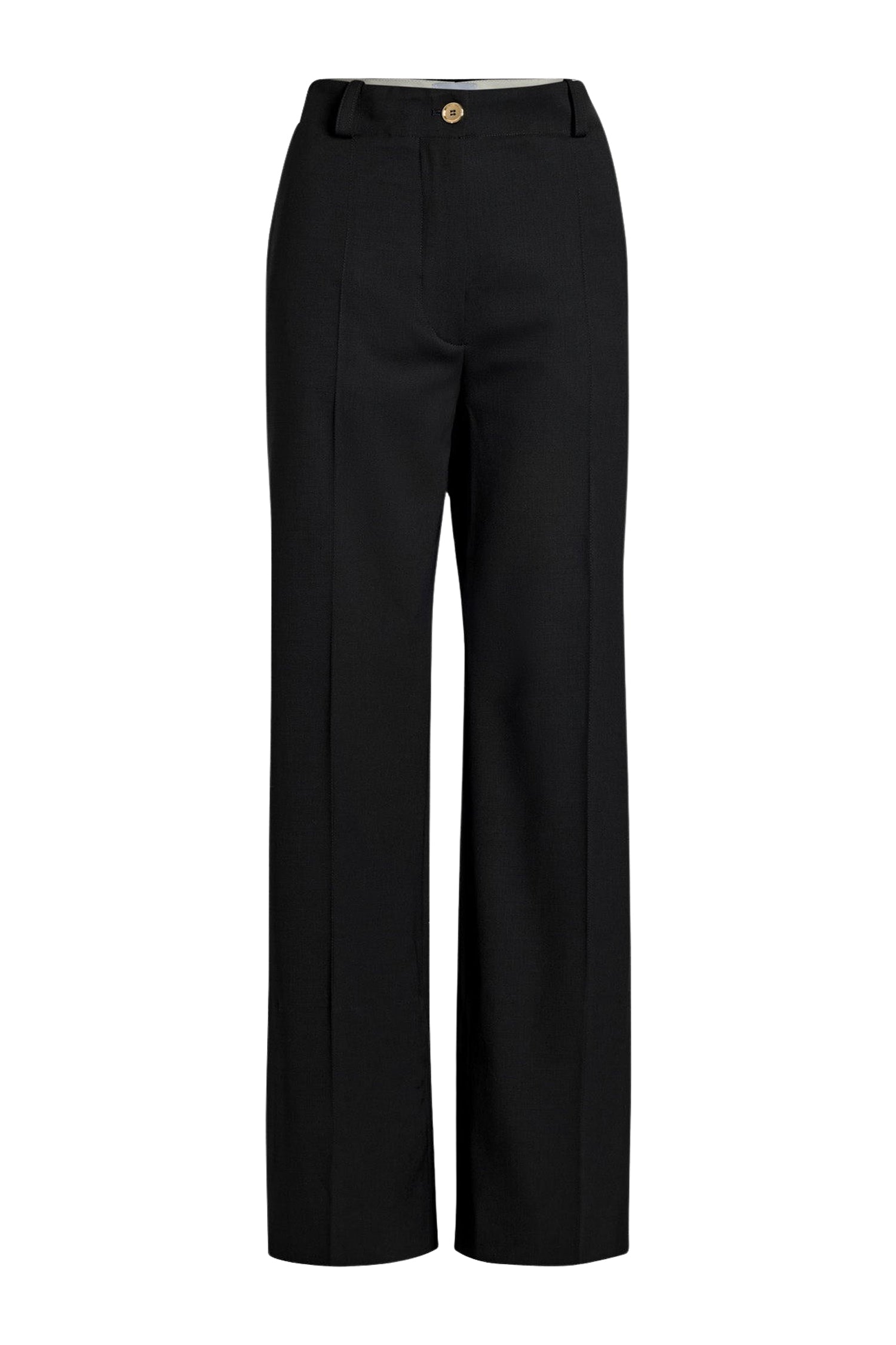 Pantalon droit en laine vierge - Noir