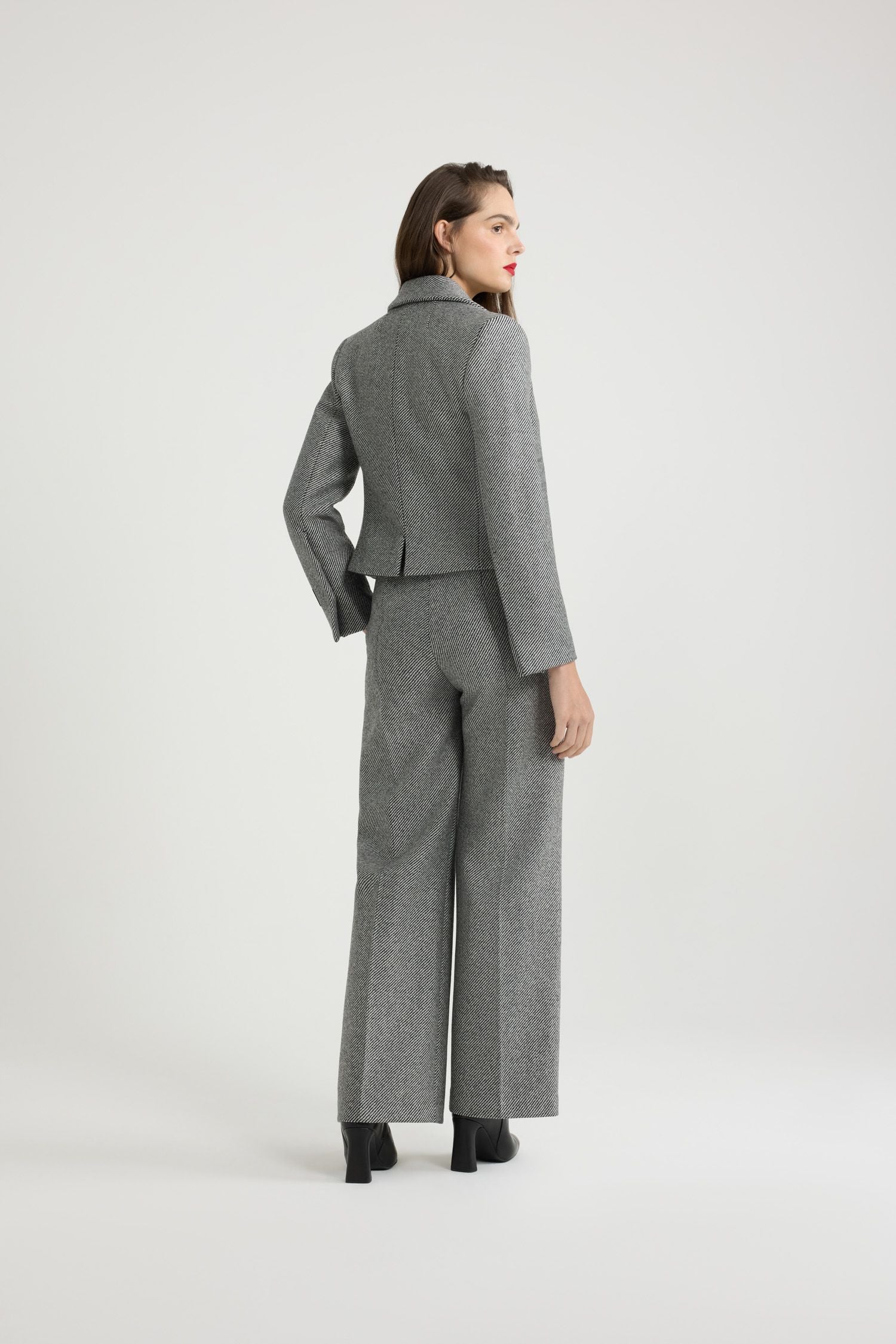 Pantalon iconique en laine texturée